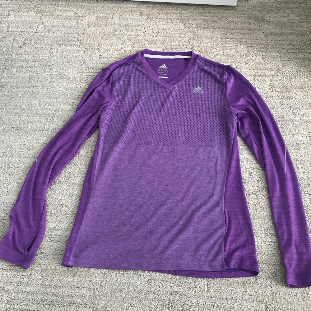 Adidas purple long sleeve running top Small